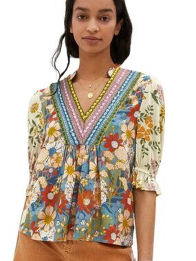 ANTHROPOLOGIE BL^NK LONDON FLORAL TOP